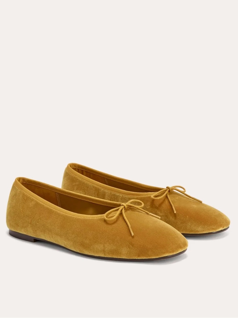 Everlane The Day Ballet Flat Golden Sun Velvet Mustard Yellow Shoes Size 5 NEW